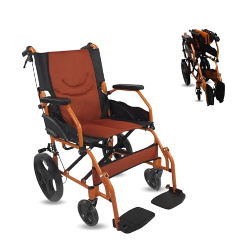 Mobiclinic®, Rollstuhl, Klappbar, Leichtgewicht, Sitz 41 cm, Zwei bremssysteme, Klappbare rückenlehne, Aluminium, Fußstützen, Modell pirámide, Kleine räder, Feste armlehnen