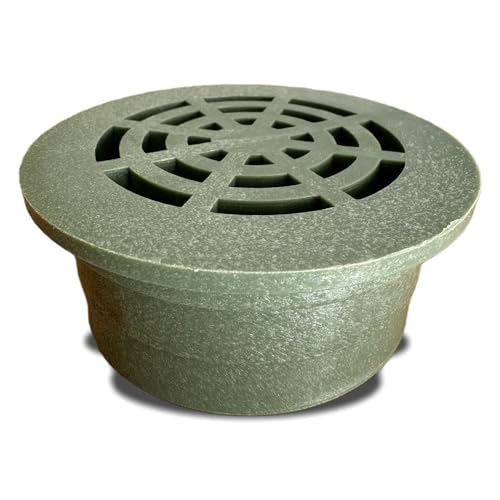 Langlebiger runder Kunststoffrost für 7,6 cm Abflussrohr – UV-beständig, ideal für Rasen, Terrassen und Landschaftsbereiche – Grün oder Schwarz (1 Einheit) (Grün)