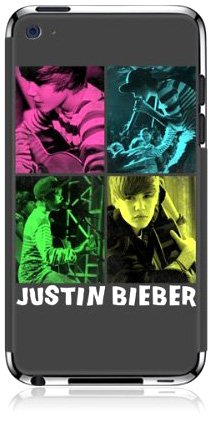 MusicSkins Justin Bieber - 4square Schutzfolie für iPod Touch 4G