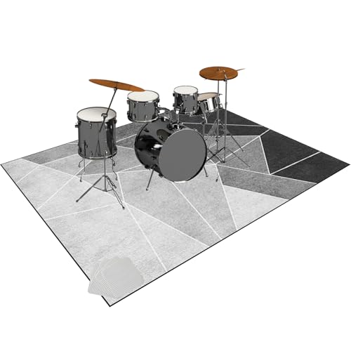 Drum Teppich Matte Schlagzeugteppich Schallschutzmatte rutschfeste Trommelmatte Professionelles Elektronisches Jazz Schlagzeug Kit für Bass Drum Snare Drum und andere Instrumente Teppich 200 x 160 cm