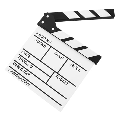 CLISPEED Holzplattenspielzeug Direktoren Schindel Regisseure Requisiten für Filme Klappe filmen Aktion Filme, Filme, Foto-Requisiten Filmschindel aus Holz Filmemachenausrüstung hölzern Weiß