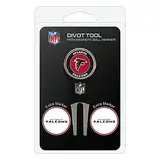 Team Golf NFL Atlanta Falcons Divot Tool with 3 Golf Ball Markers Pack, Markers Are Removable Magnetic Double-Sided Enamel,Multi