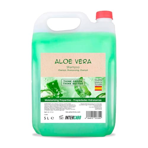 Intercabo Shampoo Aloe Vera 5L Kanister – pflegendes Flüssigshampoo mit Aloe Vera – Nachfüllkanister für Spender – Shampoo für Hotels, Pflegeeinrichtungen, Fitnessstudios und öffentliche Duschräume