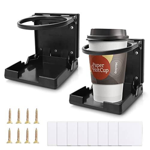 LYCXAMES Getränkehalter Auto, 2 Stück Klappbar Becherhalter, Universal 76mm Durchmesser Dosenhalter Flaschenhalter Tassenhalter Cup Holders für Boot KFZ LKW Wohnwagen Van