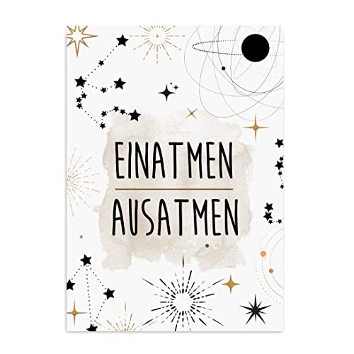 Nastami Postkarte YOGA Geschenk für Freunde (EINATMEN AUSATMEN)