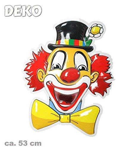 KarnevalsTeufel Wandbild Clown, Höhe ca. 53 cm, Wand-Deko, Dekoration