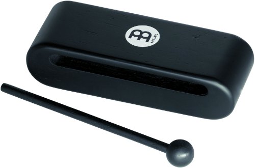 Meinl Percussion Wood Block Instrument - Mittelgroßes Schlaginstrument inkl. Holzschlägel - Siam Eiche, Schwarz (MWB1BK)