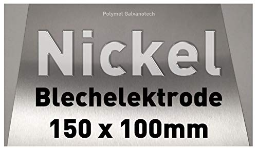 Nickel-Blech 100 x 150 mm, Reinnickel, Anode/Elektrode (10 x 15 cm) für Nickelelektrolyt/Galvanik, Vernickeln, Plattenelektrode