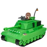 DevSeries Brookhaven Feature Tank - 19 cm Fahrzeug mit Licht, funktionierenden Laufflächen, ausfahrbarem Gewehrturm, 7 cm Figur, und exklusivem virtuellen Item Code