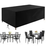 HNKDKJ Abdeckung für Gartenmöbel Wasserdicht 190x80x90cm/LxWxH Abdeckplane für Gartenmöbel Winterfest Gartentischabdeckplane Winddicht Uv Beständiges Schwarz Abdeckhaube Gartenmöbel