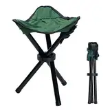 COVVY Outdoor-Stativhocker, tragbar, faltbar, klein, 3-beinig, Segeltuch-Stuhl für Wandern, Camping, Angeln, Picknick, Strand, Grillen, Reisen, Rucksackreisen, Gartensitz (grün)