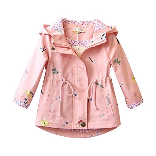 Amur Leopard Kinder Übergangsjacke Mädchen Baumwolle Frühling Herbst Jacke, Rosa, 110