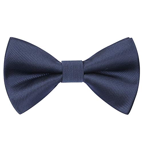 HISDERN Navy Blau Fliege Herren Bereits Gebunden Verstellbar Schleife Einfarbige Fliegen für Männer Hochzeit Anzug Smoking
