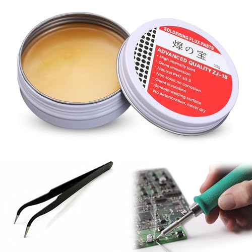 Flussmittel-Paste,Lötfett Flussmittel,Lötfett Flussmittel,Lötpaste,Solder Paste,Lötflussmittel-Zinnpaste,Kolophonium Lötpasten Flussmittel,Bleifrei Flussmittelpaste,Flux für Löten,50g