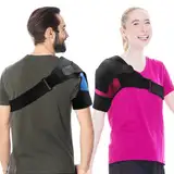 RANJIMA Verstellbar Schulter Unterstützung, 2 Stück Schulterbandage für Herren und Damen, Schulterstütze Verstellbare Unterstützung Bandage Arthritische Schultern, Schulterschutz für Linke/Rechte