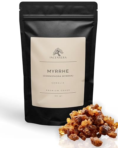 Myrrhe Räucherharz 50g – Hochwertiges Myrrhe Harz zum Räuchern | Naturreines Baumharz & Räucherwerk für Rituale, Meditation & Entspannung