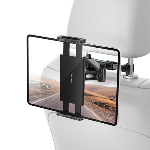 TRYONE Tablet Halterung Auto, Tablet Halter Kopfstütze - Ausziehbare KFZ-Kopfstützenhalterung für iPad iPhone Serie/Samsung Galaxy Tabs/Kindle Fire HD/Switch usw. 4,7-11 Zoll Geräte