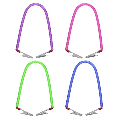 Piriuuo 4 Stück Serviettenhalter Lätzchen Clips, Dehnbare Serviettenkette Zahnservietten Clip Halsketten mit Metallclips für Zahnklinik Zuhause für Lätzchen, Kinder, Erwachsene und ältere Menschen