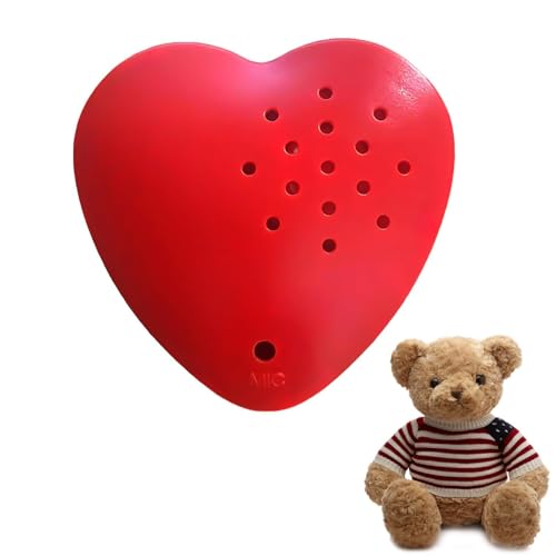 Caybats Diktiergerät für Stofftiere mit 30 Sekunden Aufnahme – Aufnehmbares Soundmodul in Herzform, Robustes ABS-Material, Klarer Klang, Ideal für DIY Spielzeug & Kissen, Geschenk für Kinder