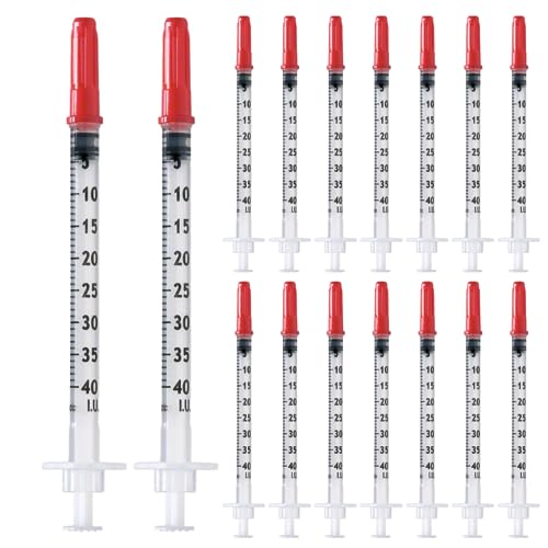 100 Stück 1 ml/cc U40 Plastiktube 29G (0,33 x 12,7mm), Mehrzweck-Messwerkzeuge, Einzeln verpackt (29G 1/2")