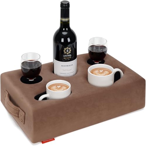 INNO STAGE Couch Cup Holder Getränkehalter, Sofa Getränkehalter Kissen, Abnehmbare und Washbare Kissen mit Kaffeebecherhalter für Zuhause, Auto, Park, Reisen, Flugzeug