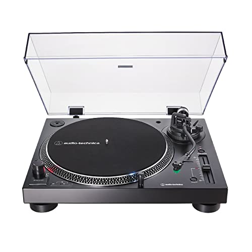 Audio-Technica AT-LP120XUSB-BK Direct-Drive Plattenspieler (Analog & USB), Vollständig manuell, Hi-Fi, 3 Geschwindigkeiten, konvertiert Vinyl zu digital, Anti-Skate und Variable Tonhöhe, Schwarz