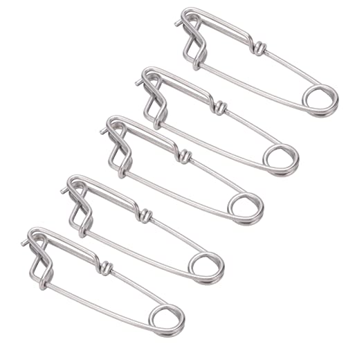 Gavigain Long Line Fishing Snap Clip Edelstahl Thunfischanschluss 5pcs Set Ozeanfischerei (3.5 * 125MM)