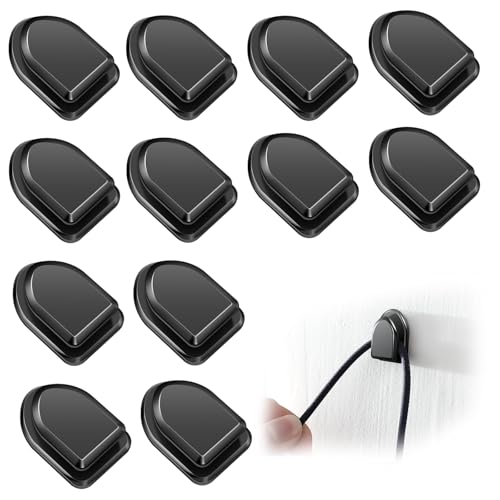 12 Stück Mini Auto Haken, klebehaken klein Auto, Multifunktionale Fahrzeug-Klebehaken, Haken Autohaken für Armaturenbrett, Maske, Schlüssel USB-Kabel, Kopfhörer-Kabelhalter, Schwarz