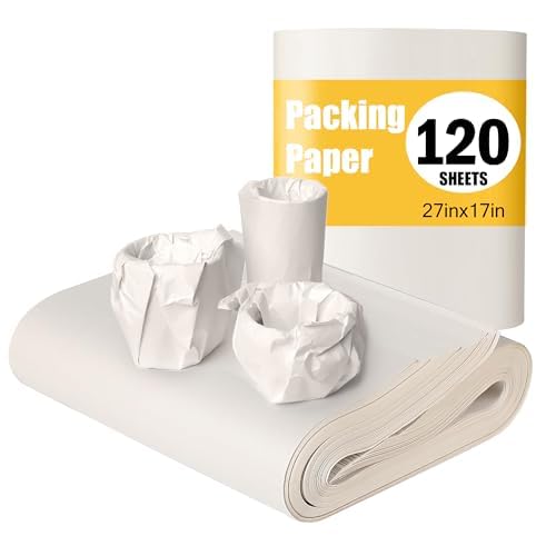 Packpapier, 120 Blatt, 70×38cm, Zeitungspapier Packpapier Umzugspapier für Geschirr 60 g/m², Seidenpapier Verpackungsmaterial für Umzug, Bastelarbeiten, Einpackpapier Umzug, Verpackungspapier