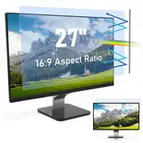 SOPPY Anti-Blaulichtfilter Displayschutzfolie für 27 Zoll Computer Monitor, Abnehmbar Premium Blaulichtfilter Monitor Display, Displayschutz Augenschutz Anti-Blaulicht, Anti-UV, Blendfrei (16:9)