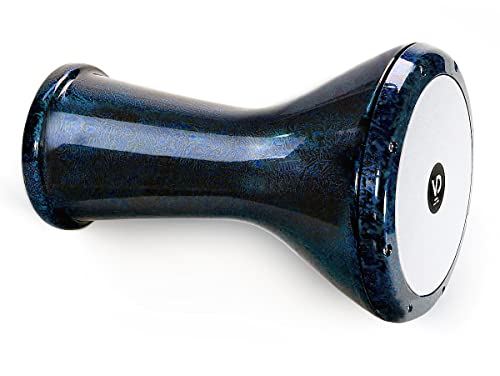 VD Vatan Vatan Profi solo Darbuka Handtrommel Percussion Aluguß Pearl Effekt Blau mit Zubehör, 3022-G