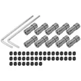 QUARKZMAN 3mm-3mm Bohrungsstarrkupplung 25mm Länge 10mm φ M3 Aluminiumlegierung Wellenkupplung Verbinder für Auto Licht Silber mit 10pcs Kupplung 40pcs Schrauben 2pcs Schraubenschlüssel