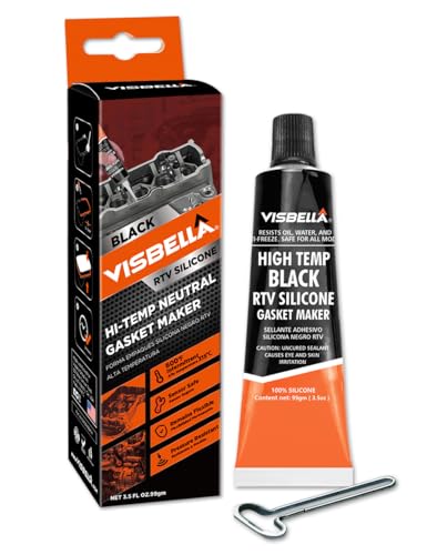 Visbella hohen Temperaturen Gasket Maker Neutral RTV Dichtung, Öl & Wasser, flexibel, Silikondichtung, für die Reparatur von Motoren 99g (Schwarz)