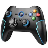 EasySMX Wireless PC Controller Game Controller PC Kabellos Bluetooth Gamepad mit Hall-Trigger&Dual Vibration&Turbo funktion, kompatibel mitPC/PS3/Switch/Android TV/TV-Box/Handy/Tablet/Laptop – Blau