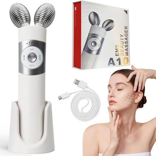 Gesichtsmassagegerät Mikrostrom, ScriMemo 3D Gesichtsroller V Face EMS Gesicht Gerät, Gesichtsmassagegerät Anti Aging Anti Falten, Gesichtslifting Hautstraffung, Geschenk für Damen Frauen