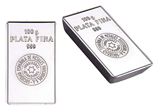 100 Gramm Silberbarren, geprägt in einer spanischen Raffinerie und international zertifiziert (LBMA)