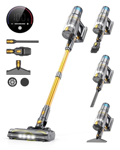 aonus A9S 45000Pa/580W/70Mins Akku Staubsauger, Staubsauger Kabellos mit Touchscreen, Akkustaubsaguer Freistehend/Automatikmodus/Anti-Tangle-Bürste, für Hartböden Teppiche Tierhaare