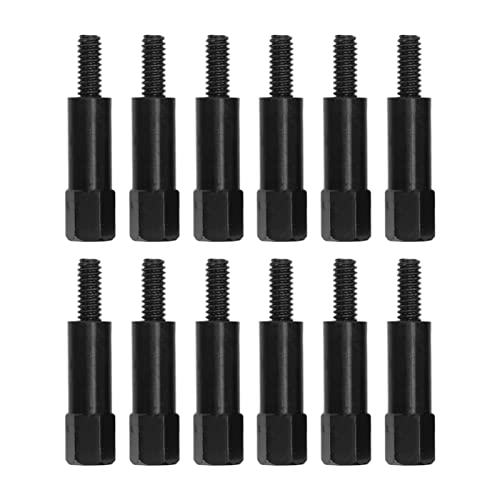 Akozon Motorventildeckel-Schraubensatz, 12-teiliges Mini-Ventildeckel-Sechskantschrauben-Stehmuttern-Set, Schwarz, Ersatz für Universal Fit SB 260 289 302 351W Motor