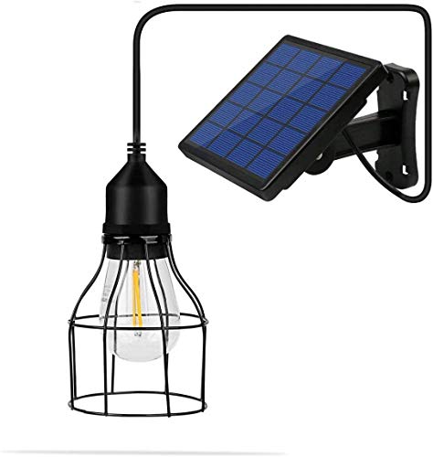 Lixada Solar Pendelleuchte E27 Außenleuchte Sensitive Light IP65 Wasserbeständigkeit für Garten Hof Terrasse Balkon