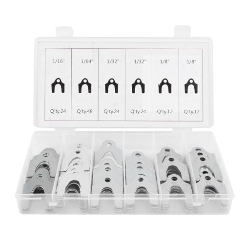 Yctze 144pcs Automatische Ausrichtung Körperscheiben Ausrichtung Shim Assortment Kit 1/16 1/64 1/32 1/8 Zoll Metallscheiben Zur Einstellung von Körperteilen oder Sturzausrichtung mit