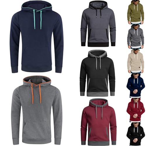 Mymyguoe Kapuzenpullover Für Herren Casual Hoodie Winter Sweatshirt Einfarbig Pullover Mit Kapuze Locker Kapuzenpulli Große Größen Langarmshirt Sportshirt Taschen Hoody Langarm Pulli Hooded Sweat