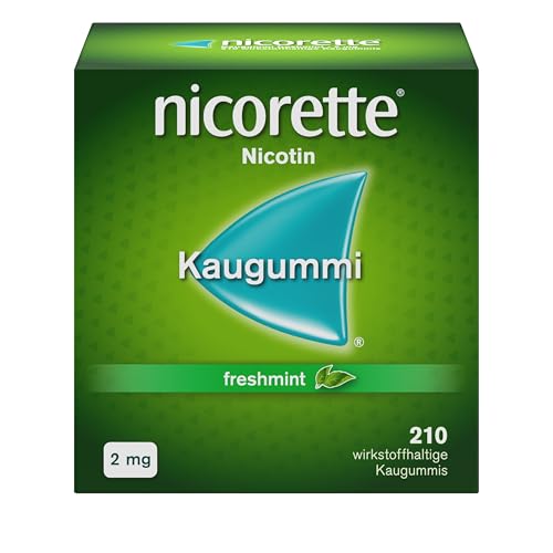 NICORETTE Kaugummi Vorratspack 2mg freshmint – Nikotinkaugummi zur Raucherentwöhnung – Minzgeschmack –2mg Nikotin – Rauchen aufhören – 210 St.