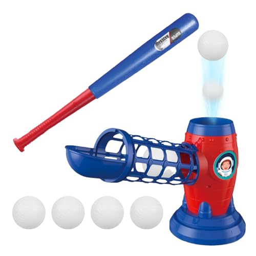 Generisch Baseball Pitching Machines, 2-In-1 Baseball Toy with Balls, Automatic Pitcher Sports Set, Ages 3-8, Ideal for Outdoor, Backyard, T Ball Practice, Birthday, Skill Training
