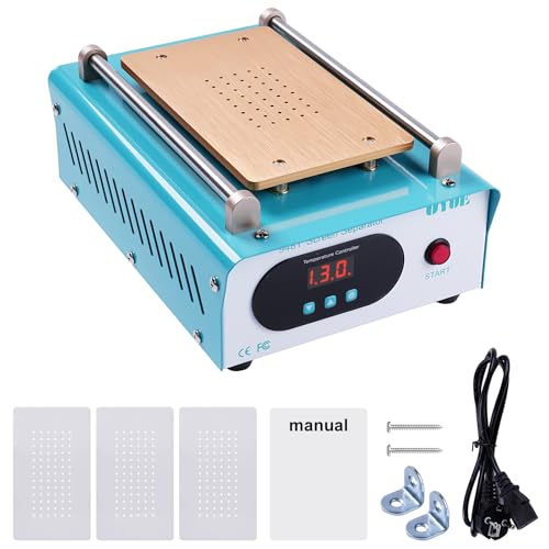 DewinLVD Handy Screen Separator Heizplatte Handy Reparatur LCD hot Screen Separator Handy heizplatte Screen bildschirmabscheider hot Screen Splitter mit 3 Silikonpads blau UYUE948T AC 220V.