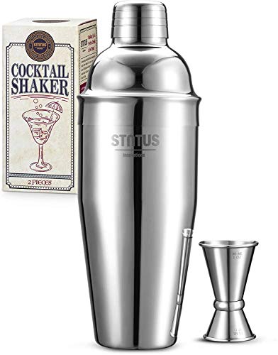 Cocktail Shaker, STNTUS 750ml Cocktailshaker, Bar Zubehör, Cocktail Mixer mit Jigger, Edelstahl, Cocktailset, Cocktail Geschenkset, 2 Stück