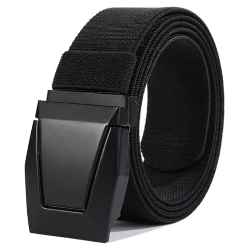 KEYRI Taktischer Gürtel Nylon Canvas Belt Militär Wandern 3,8cm Arbeit mit Schwere Schnellverschluss Schnalle Ohne Löcher Verstellbar Canvas Stoff Gürtel Herren (Schwarz)
