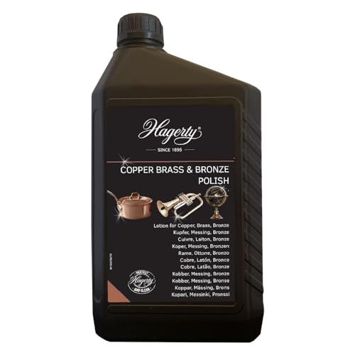 Hagerty COPPER, BRASS & BRONZE POLISH 2000ml I Effiziente Bronze Messing Kupfer-Politur für erneuerten Glanz I Polierpaste für Vasen Skulpturen Kupfergeschirr Dekorationsartikel Musikinstrumente usw