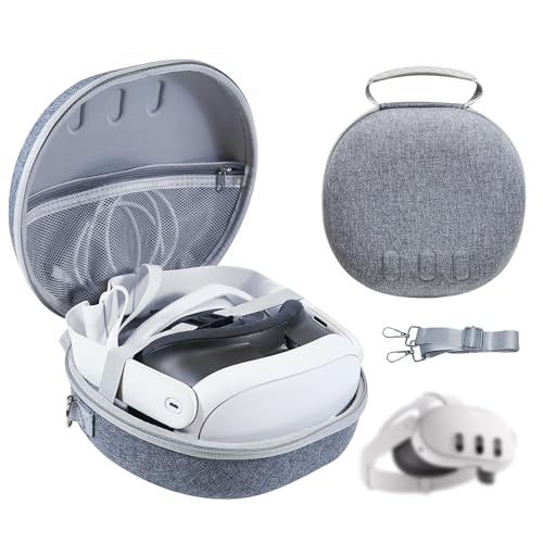 GXW Hartschalen-Tragetasche für Quest 3, VR-Headset-Reisetasche für Quest 3-Zubehör, geeignet für Reisen und Aufbewahrung zu Hause (grau)