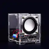 PZMYJB Bluetooth-Lautsprecher DIY Löt-Kit 3W MINI HT6872 Audio-Verstärker Musik Stereo DIY Kit mit Acryl-Schale Blinkende LED Praktische Elektronische Indoor Outdoor-Lautsprecher-Kit (Klar)