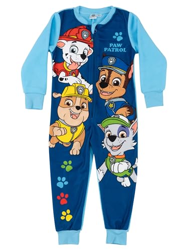 Paw Patrol Jumpsuit für Jungen - Overall Kinder Pyjama Schlafanzug Langarm Blau (DE/NL/SE/PL, Numerisch, 110, 116, Regular, Blau)